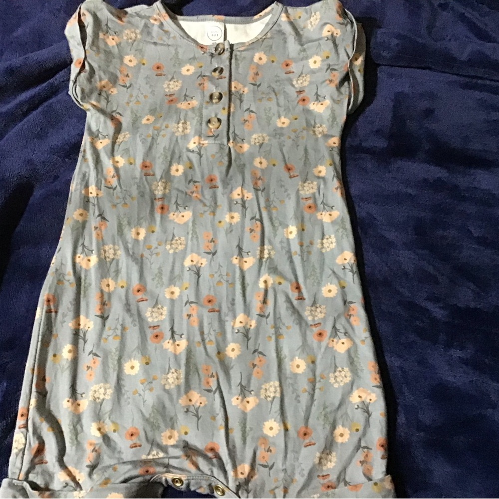Lou Lou & Company Floral ROmper in Blue and Cream
